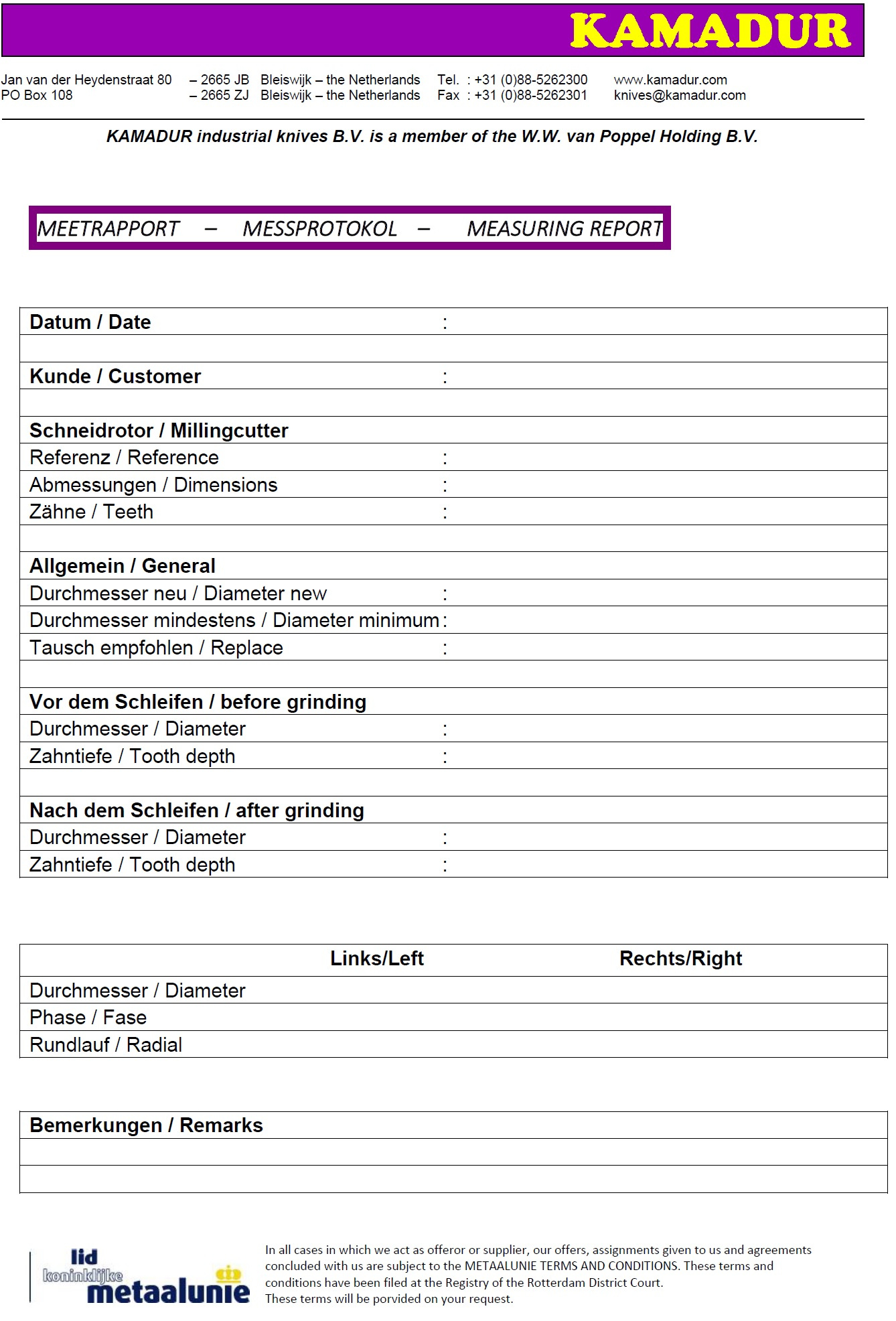 Rapport de mesure